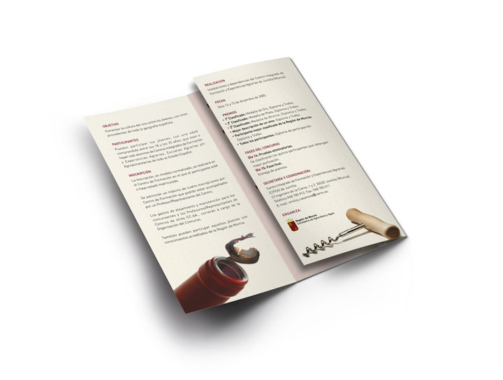 TRÍPTICO. I CONCURSO NACIONAL DE CATA DE VINOS PARA JÓVENES