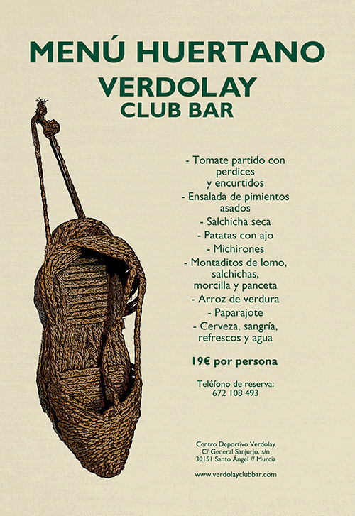 CARTEL BANDO DE LA HUERTA. IDENTIDAD CORPORATIVA VERDOLAY CLUB BAR