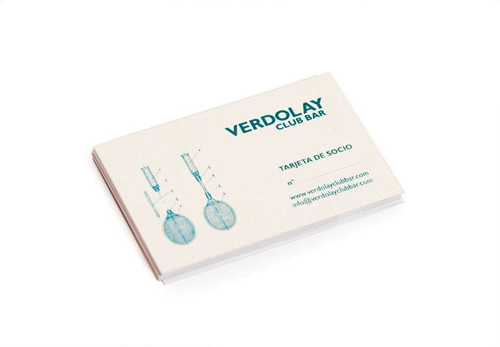 TARJETAS DE SOCIO. IDENTIDAD CORPORATIVA VERDOLAY CLUB BAR