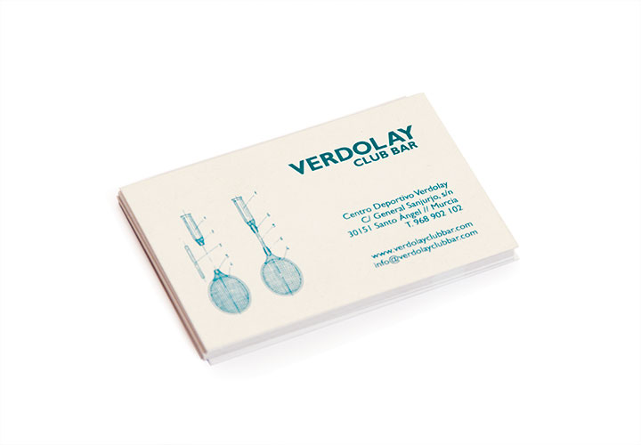 TARJETAS DE VISITA. IDENTIDAD CORPORATIVA VERDOLAY CLUB BAR